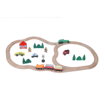 45pcs dupla anéis forma ferroviária trem brinquedo jogando conjunto